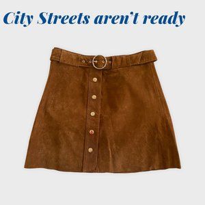 Size M Brown Leather Skirt